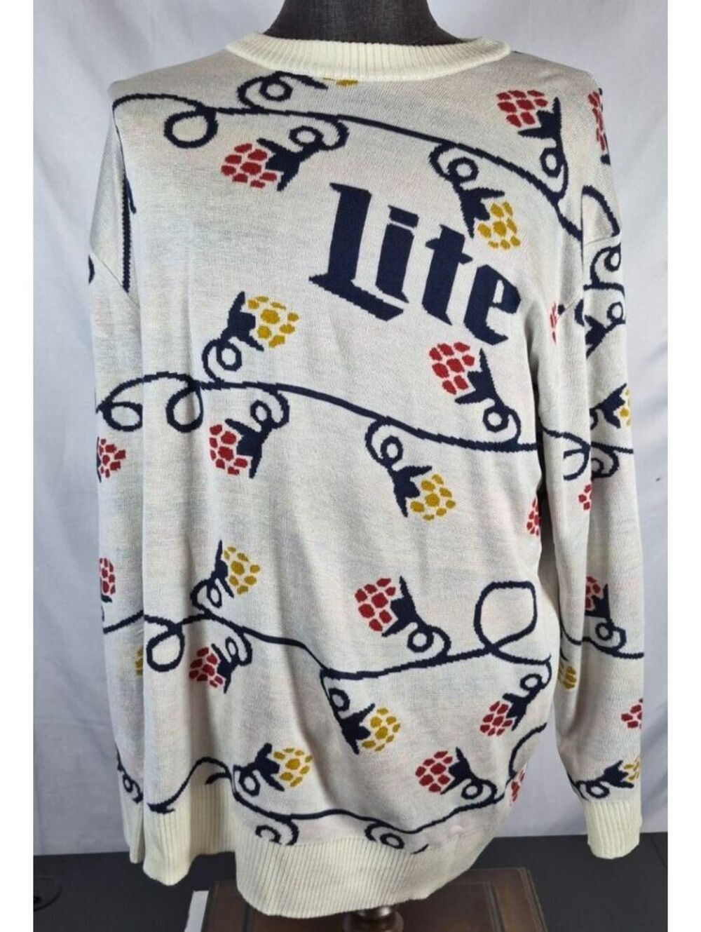 Miller Lite XXL Christmas Beer Sweater Holiday Ugly Sweater Oversized